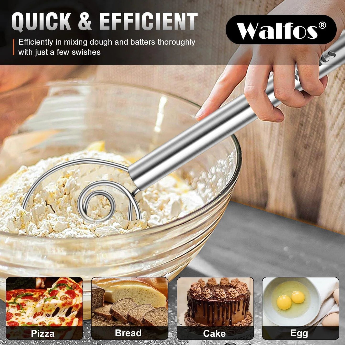 Stainless Steel Manual Bread Whisk Dough Mixer Hand Tool for Bread, Batter and Pastry.(Pack of 1)